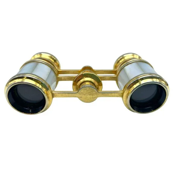 Antique French Opera Glasses Mother of Pearl Brass Theater Binoculars late 1800s - Picture 5 of 9